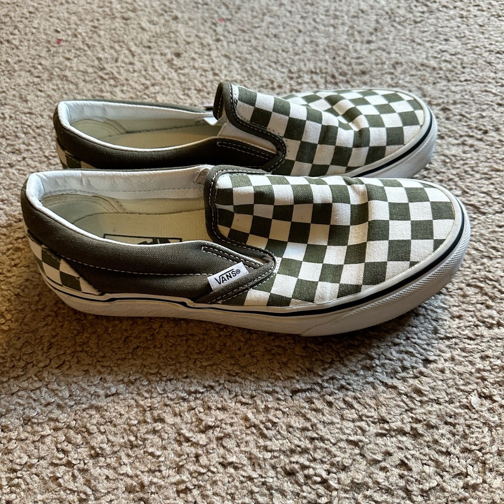 VANS Classic Slip On Women  Checkerboard Brown  size 7
